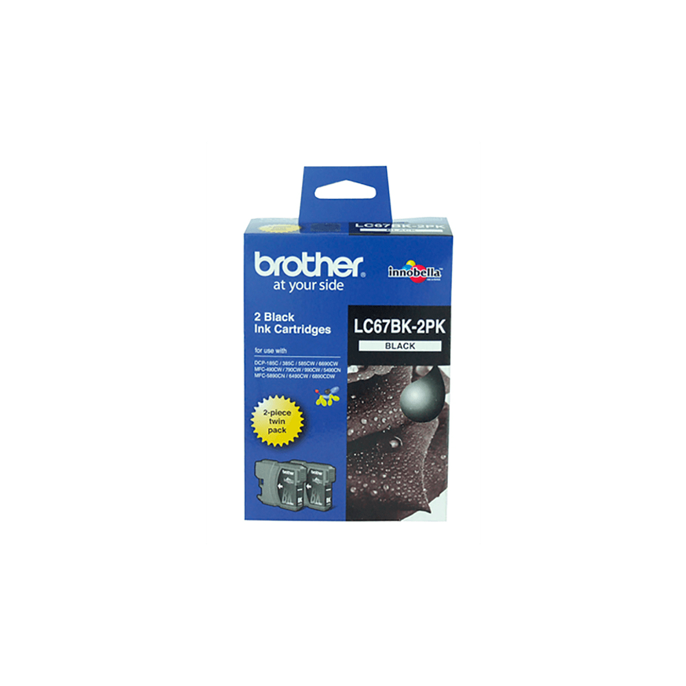 Brother LC67BK2PK Black Ink Cartridge Twin Pack