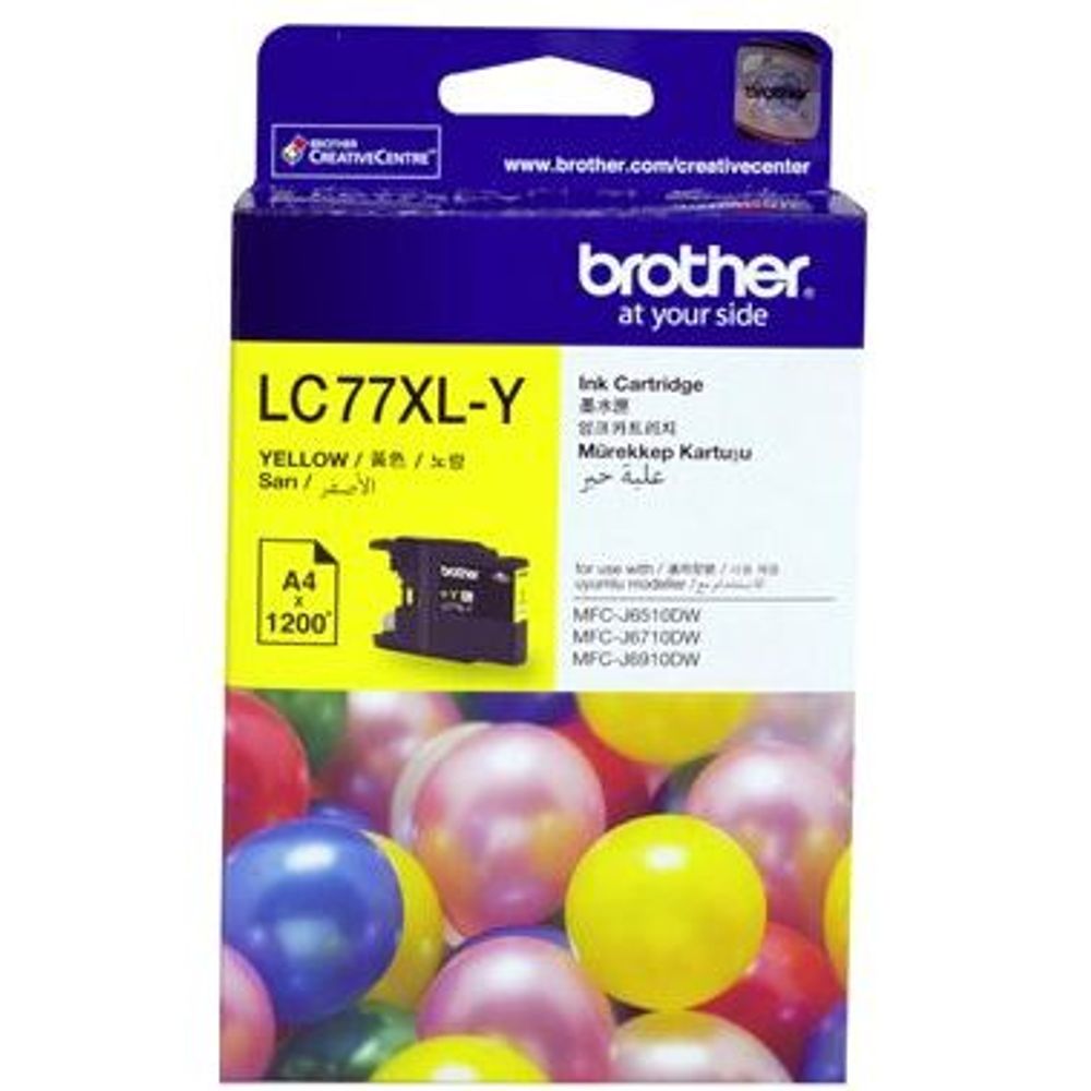 High-yield ink cartridge, yellow (LC77XL-Y) for Brother printers