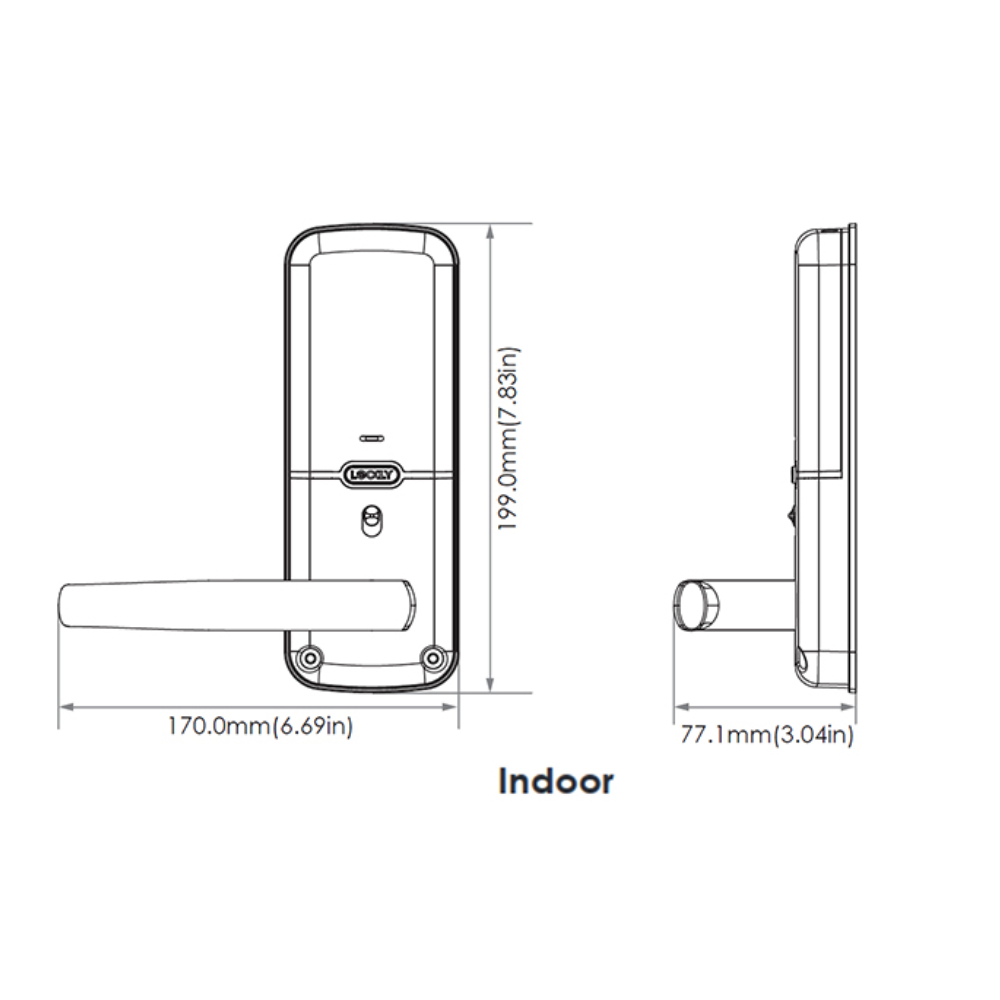 Lockly PGD628F VB - Lockly Secure Plus Latch Lock, Fingerprint, BT, Passcode Patent VB