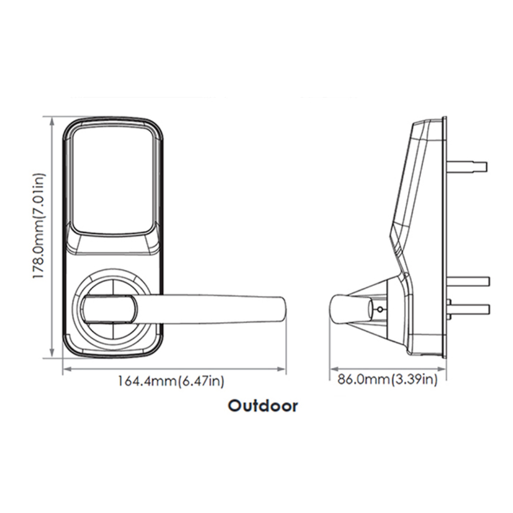 Lockly PGD628F VB - Lockly Secure Plus Latch Lock, Fingerprint, BT, Passcode Patent VB