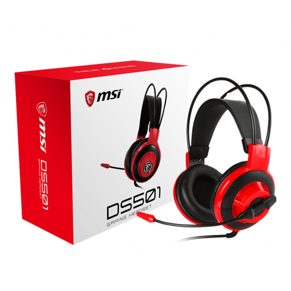MSI - DS501 Gaming Headset - Stereo - Mini-phone (3.5mm) - Wired - 32 Ohm