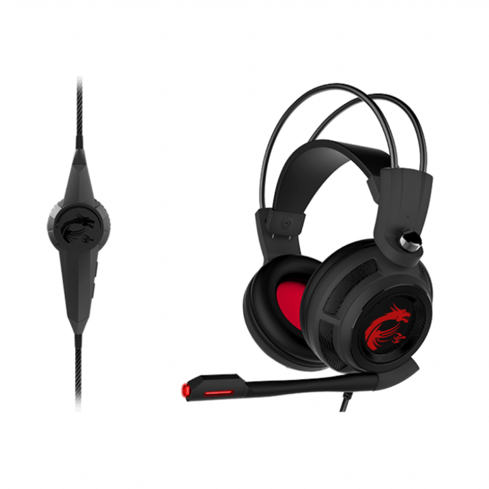 MSI - DS502 Gaming Headset - Stereo - USB - Wired - 32 Ohm - 20 kHz - Over-the-head