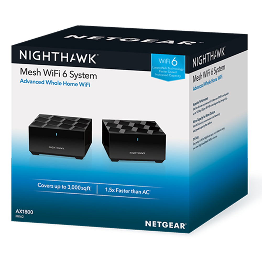 NETGEAR MK62-100AUS - Nighthawk MK62 AX1800 4-Stream WiFi 6 System 2pk - Tech Supply Shed