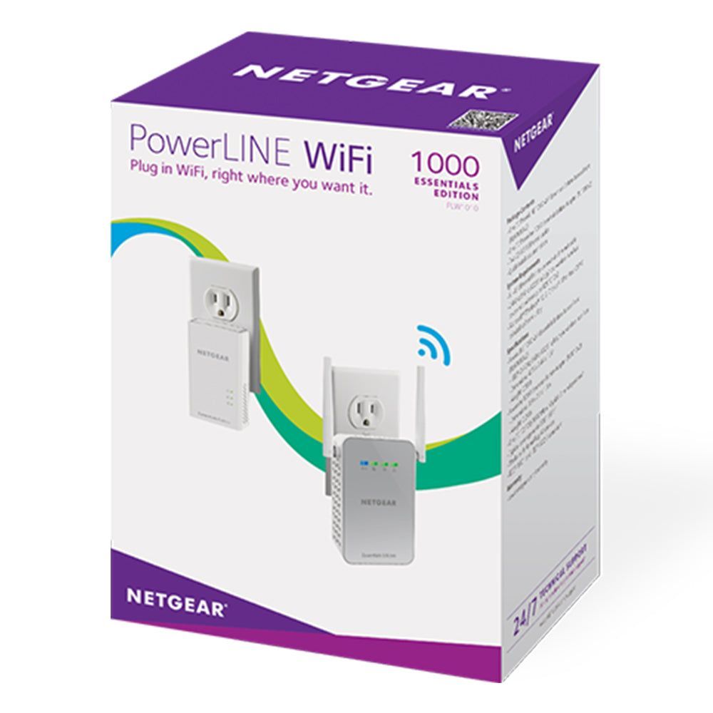 NETGEAR PLW1000-100AUS - 1 Gigabit Powerline Kit - WiFi - 2 pack