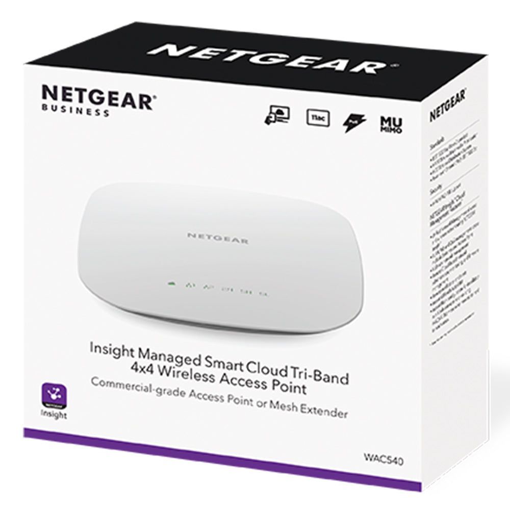 NETGEAR WAC540-10000S - 4x4 Tri-band Smart Cloud Wireless Access Point