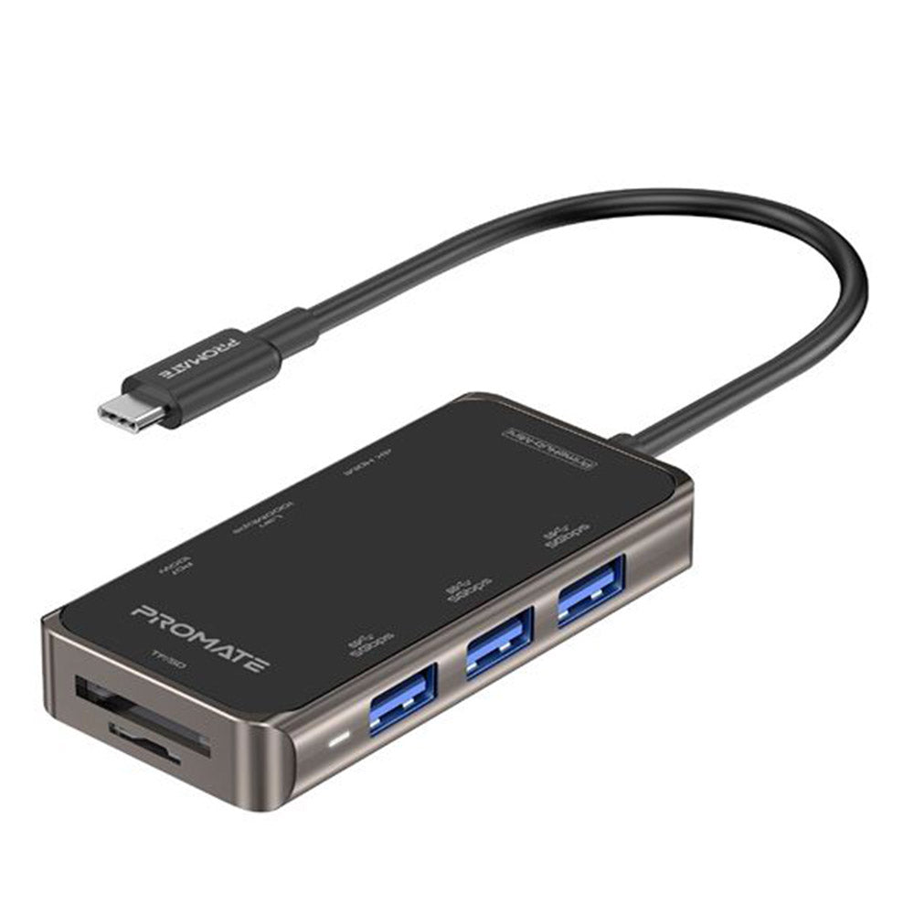 PROMATE PRIMEHUB-MINI.GR 8-In-1 USB Multi-Port Hub w/ USB-C Connector