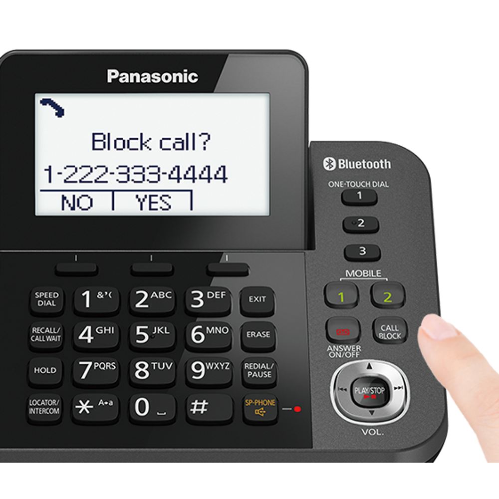 Panasonic KX-TGF380AZM Dual Corded/Cordless Handset Black Black