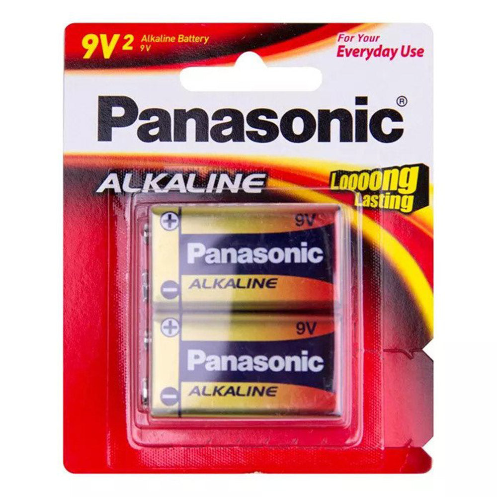 Panasonic 6LR61T/2B Alkaline 9V Battery 2 Batteries per Blister Pack