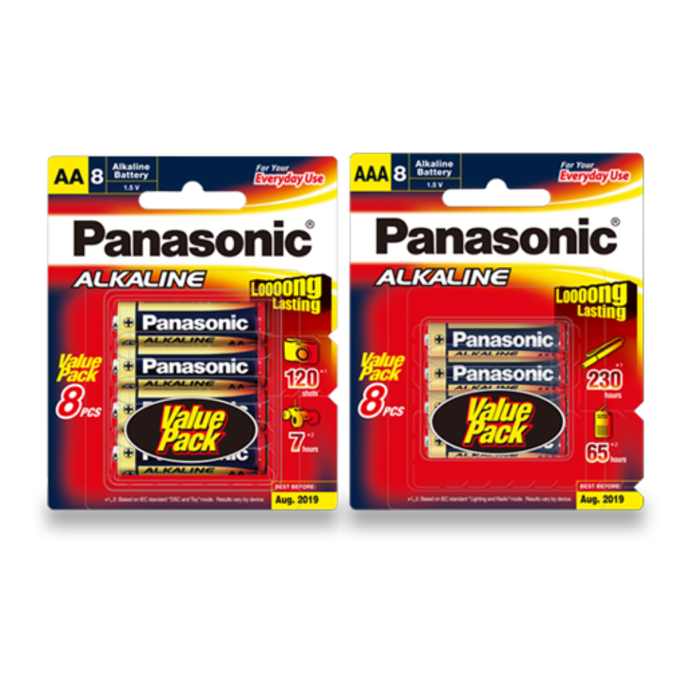 Panasonic LR03T-LR6T/8B-kit Alkaline AA and AAA 8 Batteries per Blister Pack