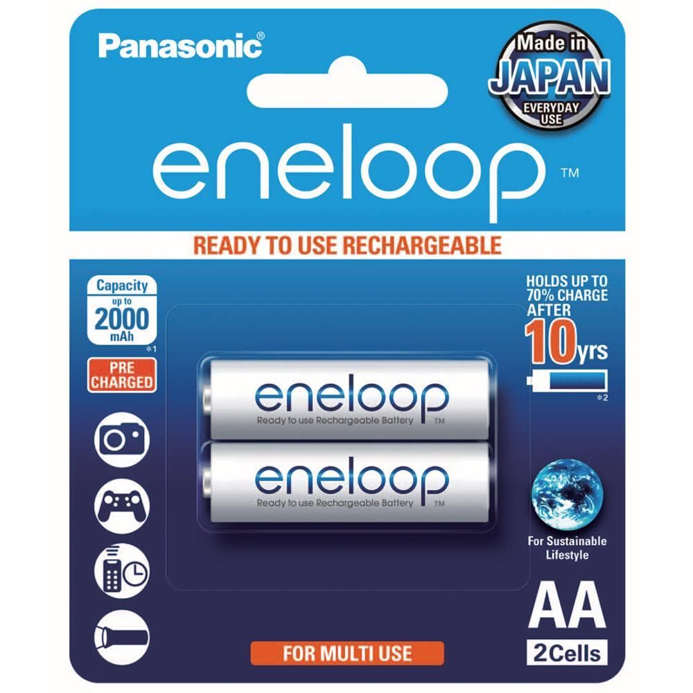 Panasonic BATTKit2 Eneloop AA BK-3MCCE-2BA & AAA BK-4MCCE-2BA Size Rechargeable Batteries 2pk
