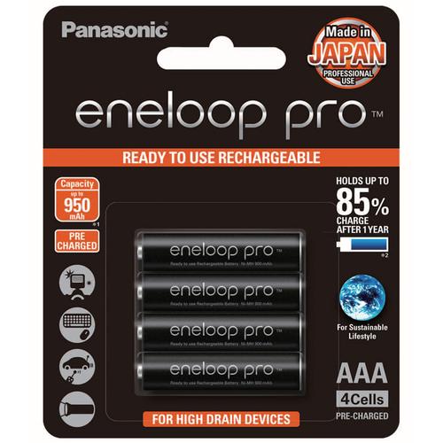 Panasonic BATTKit4 Pro Eneloop Pro AA BK-3HCCE-4BT & AAA BK-4HCCE-4BT Size Rechargeable Batteries 4pk