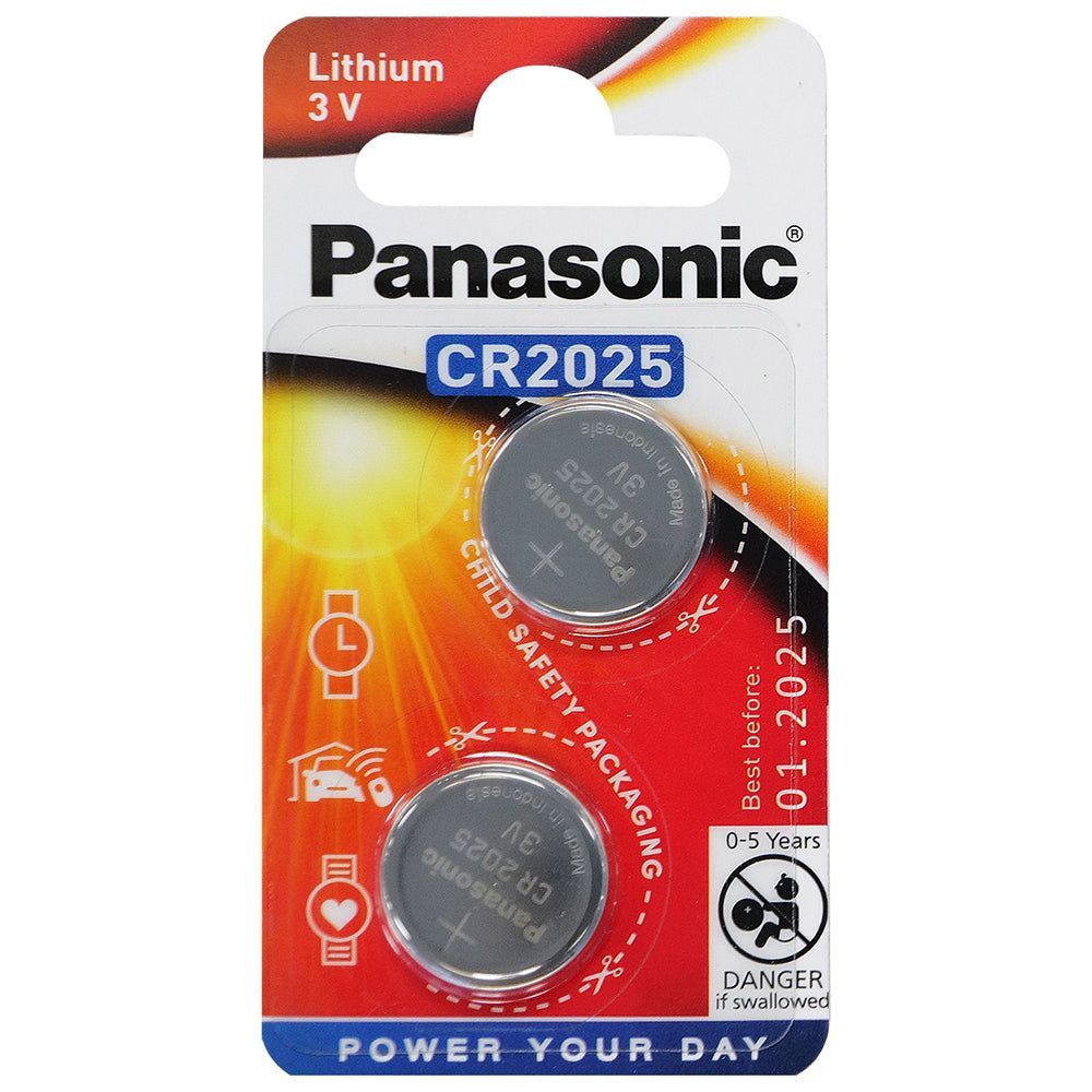 Panasonic CR-2025PG-2B 3V Battery Lithium Coin Button Cell 2025 2pk
