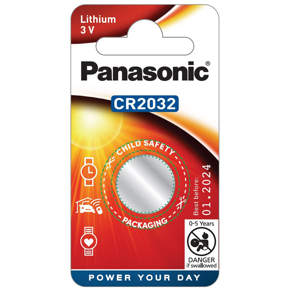 Panasonic CR-2032PG-1B 3V Battery Lithium Coin Button Cell 2032 1pk - Tech Supply Shed