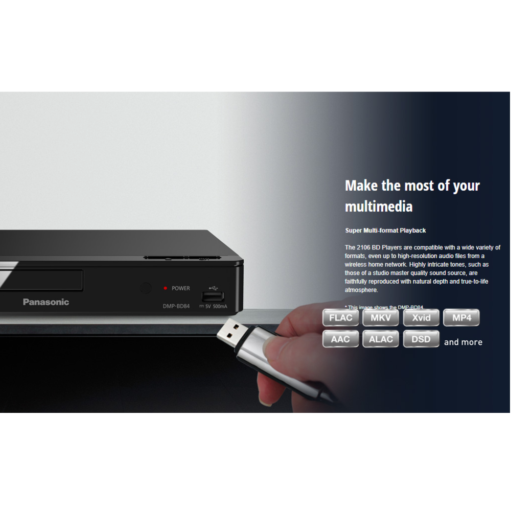 Panasonic DMP-BD84GN-K Compact Multi-format Blu-ray DVD CD Player - Tech Supply Shed