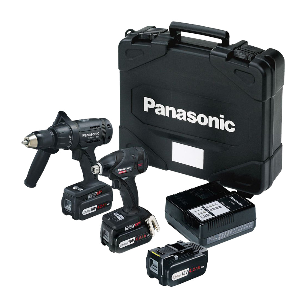 Panasonic EYC217LJ2G57 Cordless 18v Hammer Drill & Impact Driver Combo Kit - Tech Supply Shed