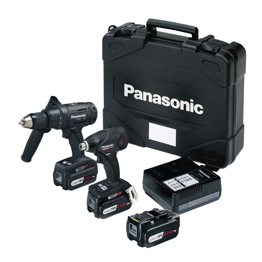 Panasonic EYC217LJ2G57 Cordless 18v Hammer Drill & Impact Driver Combo Kit