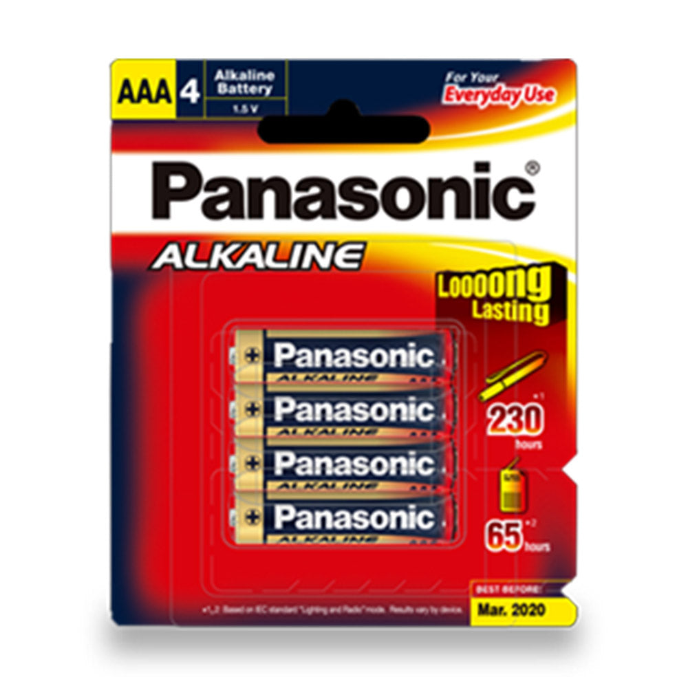 Panasonic LR03T/4B Alkaline AAA Battery 4 Batteries per Blister Pack
