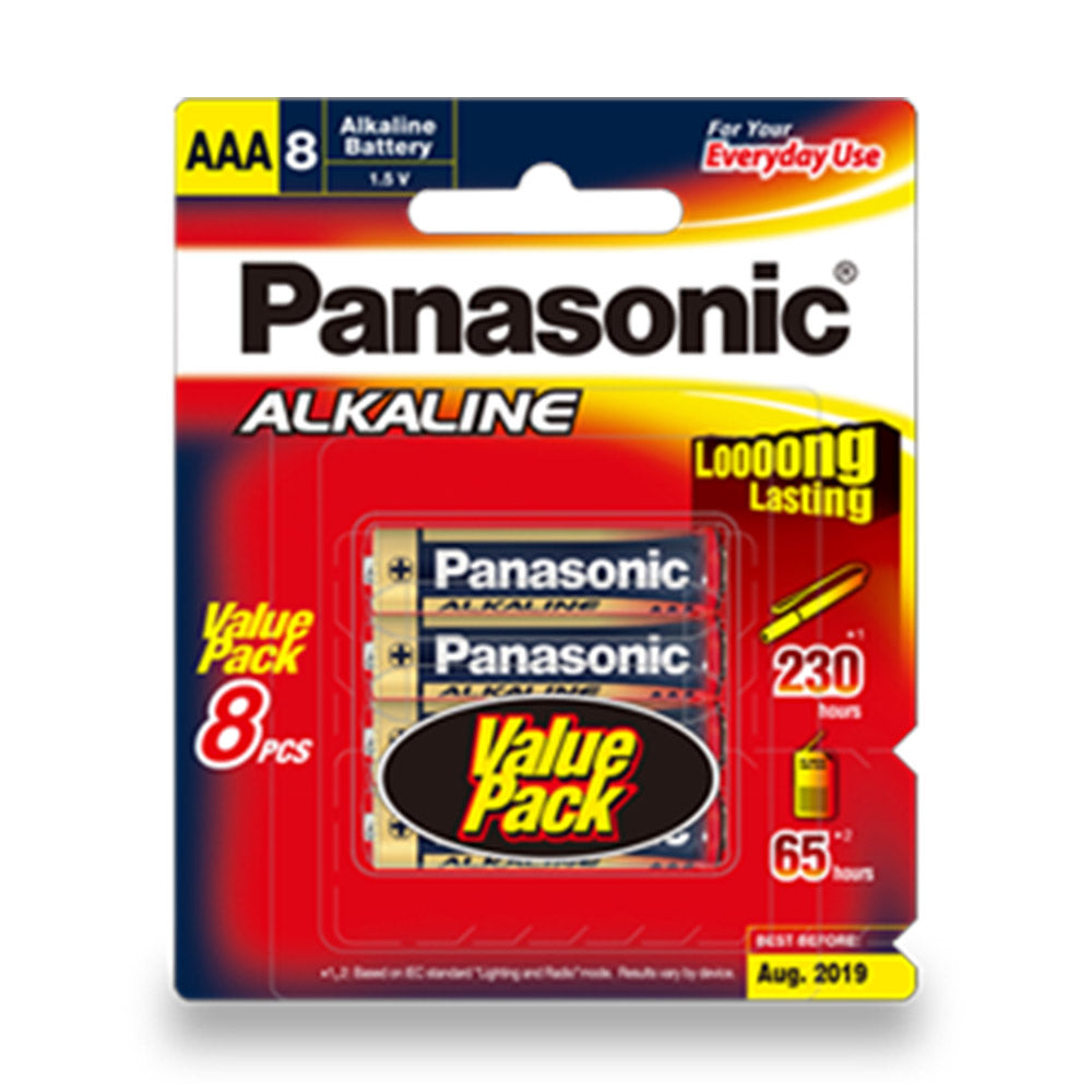 Panasonic LR03T/8B Alkaline AAA Battery 8 Batteries per Blister Pack