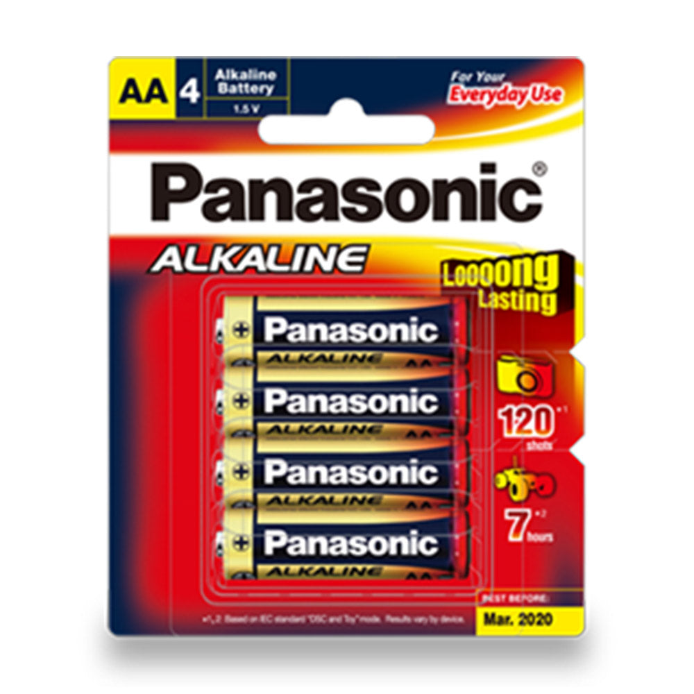 Panasonic LR6T/4B Alkaline AA Battery 4 Batteries per Blister Pack