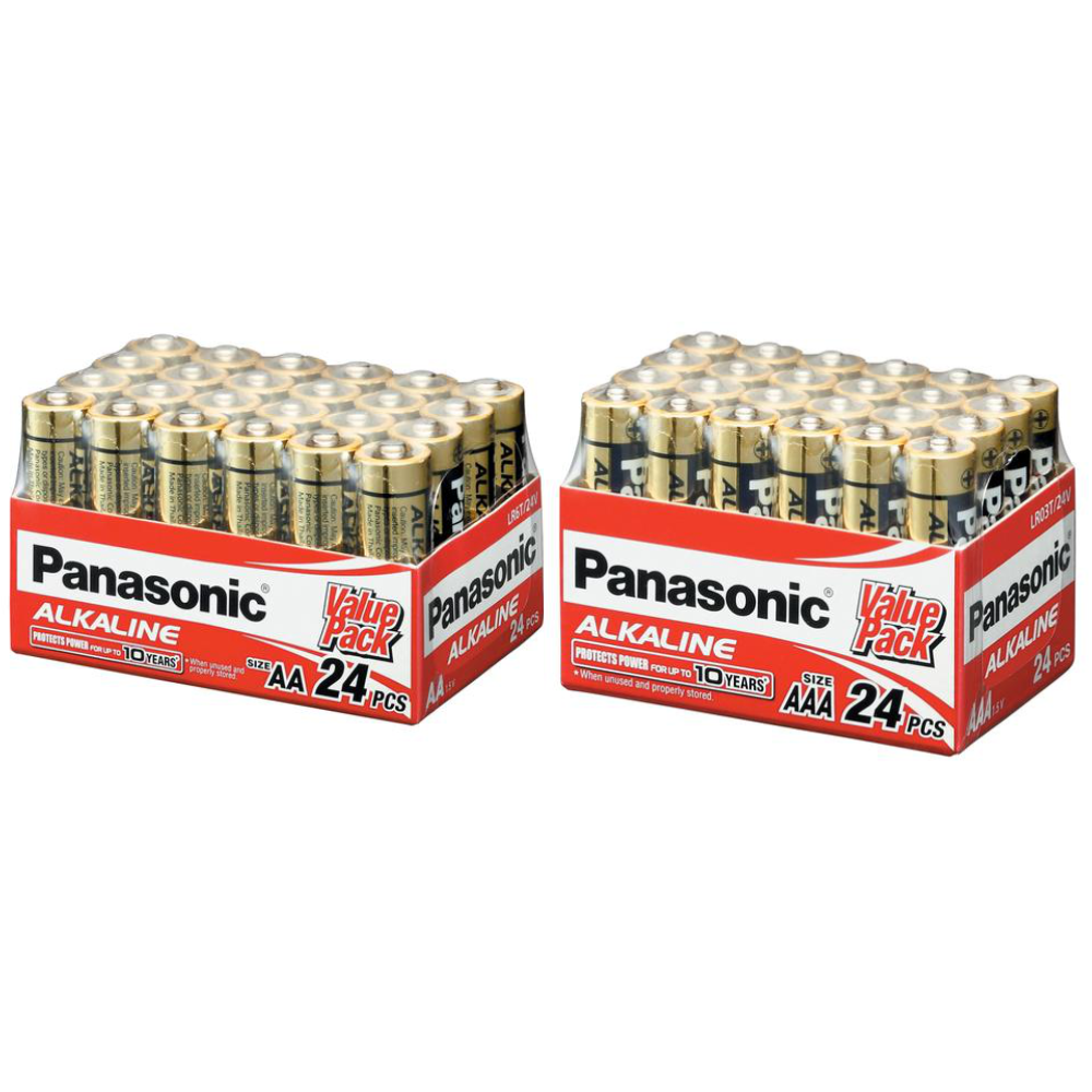 Panasonic BATTKit24 1x AA LR6T/24V & 1x AAA LR03T/24V Premium Lasting Alkaline 1.5V Batteries 24pcs