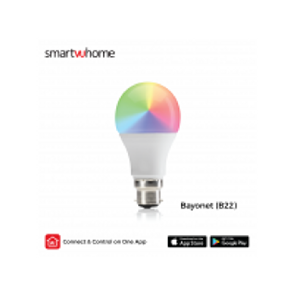 SmartVU Home - Smart Bulb - 9w RGB Colour & Cool - Warm White (Wifi -B22)