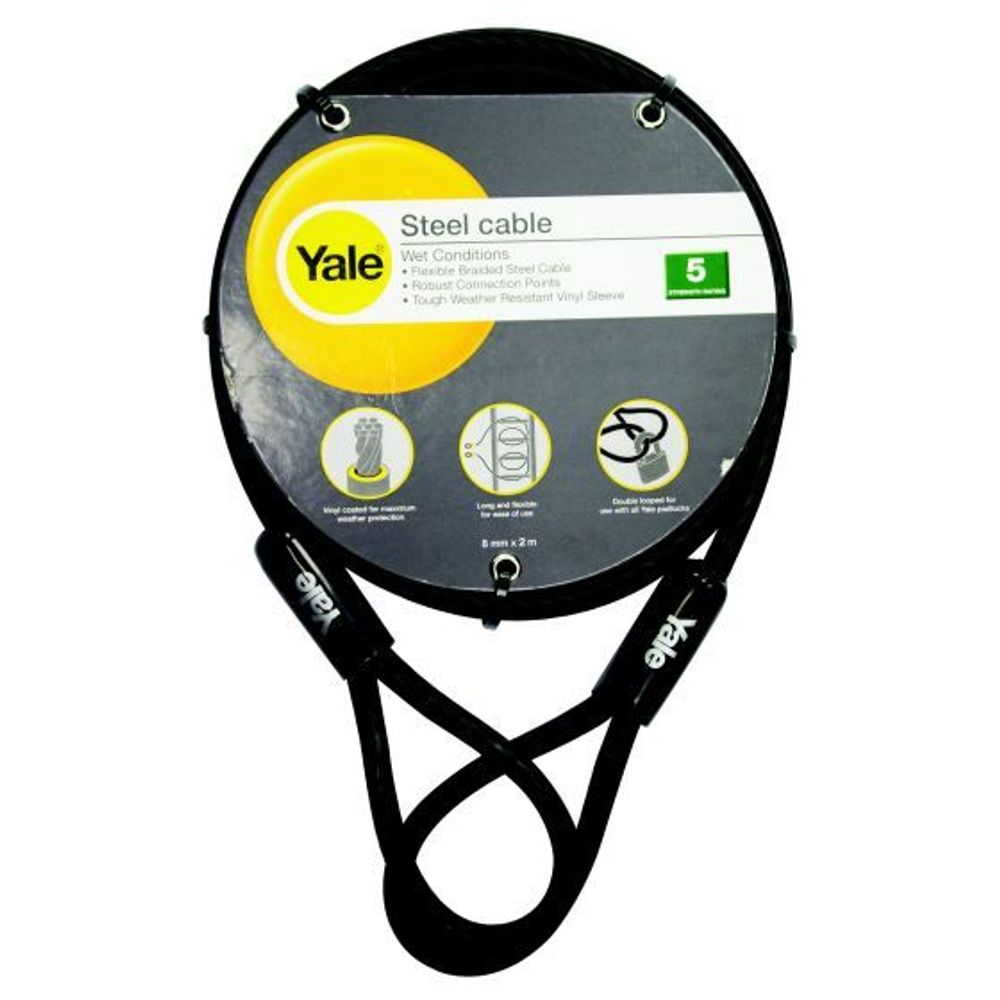 Yale Steel Cable - Doubled Looped - 8mm X 200cm - SYCBL1/8/200