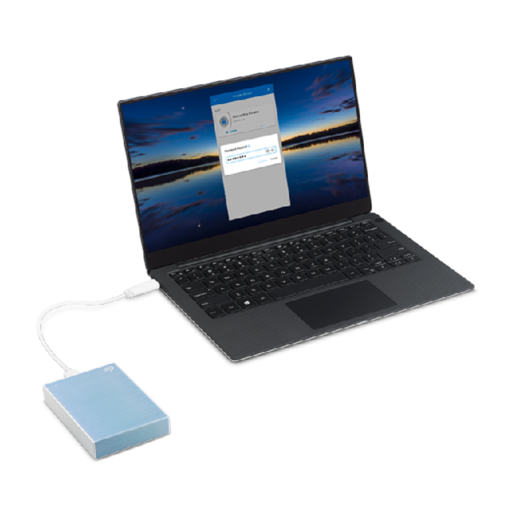 Seagate One Touch STKY2000402 - 2TB Portable Hard Drive - 2.5" External - Light Blue - USB 3.0