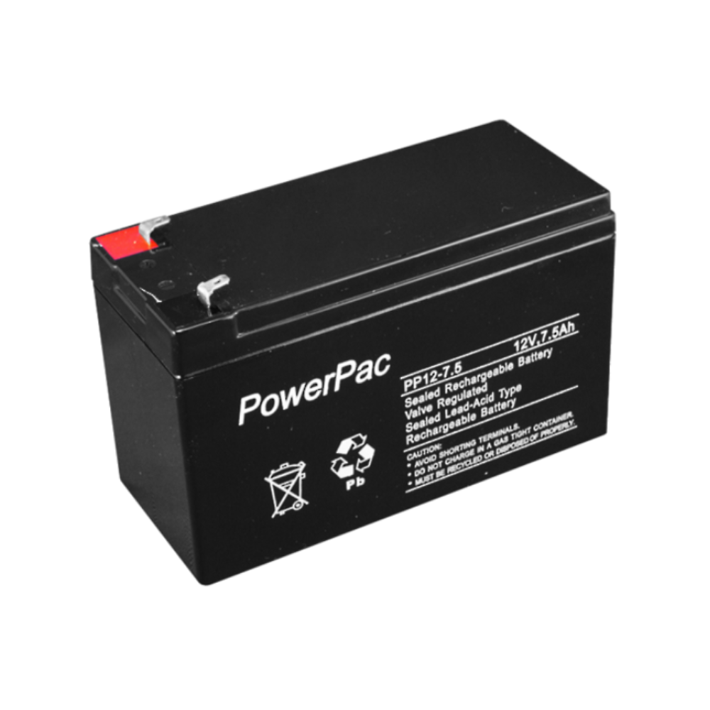 Powerpac DM12-7.5 12 Volt 7.5Ah Sealed Lead Acid Battery
