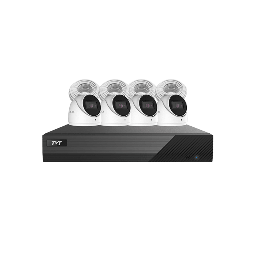 TVT-8CHNVRKIT-AI-6MP - 8 Channel NVR kit (includes 1x 8 Channel NVR, 4x TVT-D2.8POE-6MP-AI 6MP Cameras, 4x CAT5/6 cables & 2TB HDD)