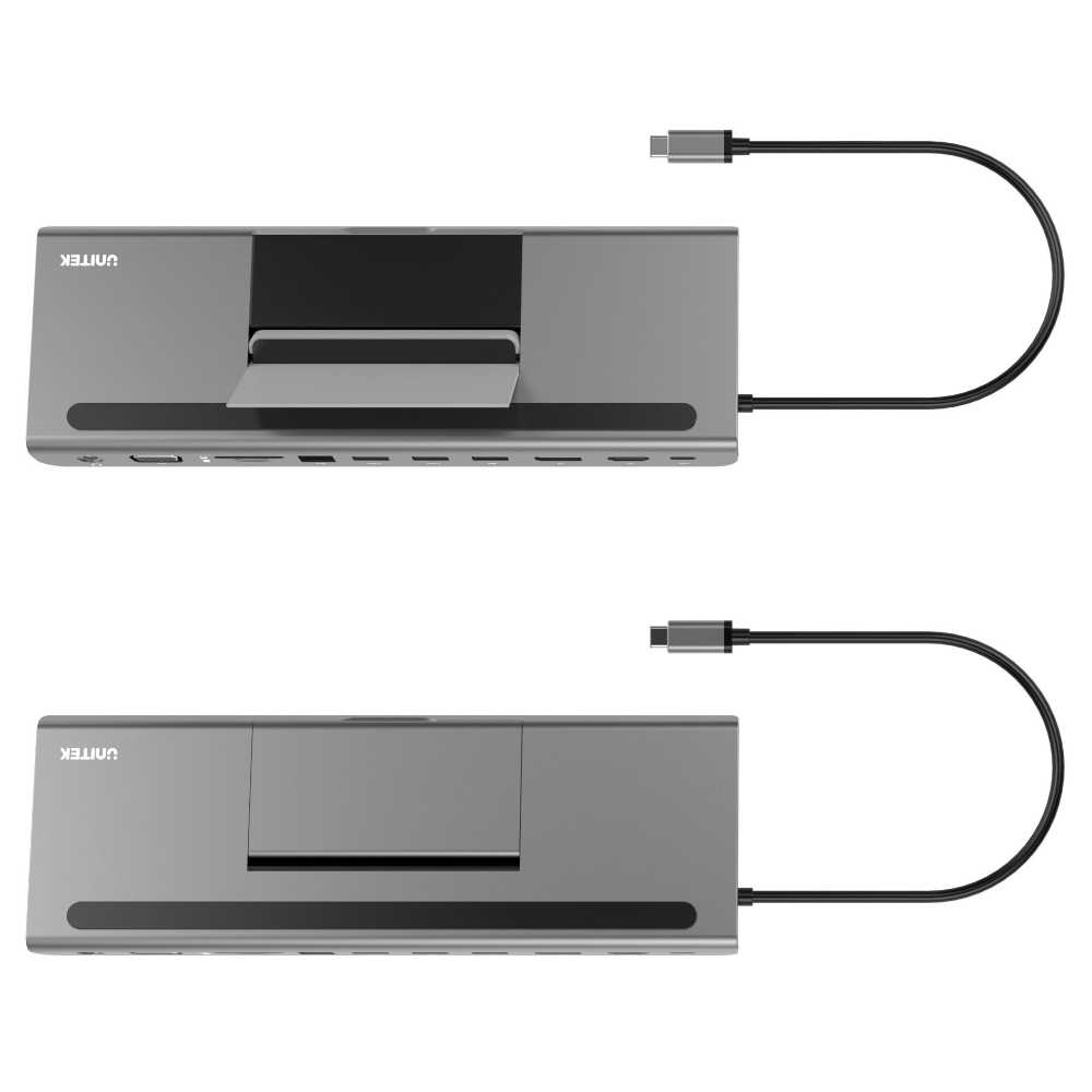 UNITEK D1022A 1-In-1 USB-C Ethernet Hub And Docking Station. MST - Triple