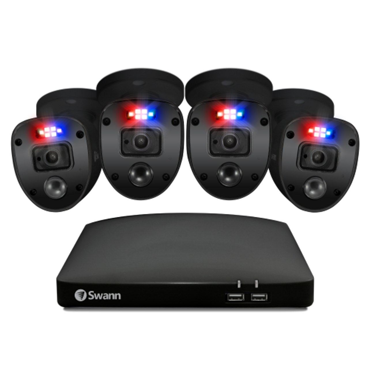 black enforcer 4 camera 4 channel 1080p full hd dvr security system - swdvk-446854slb   tech supply shed