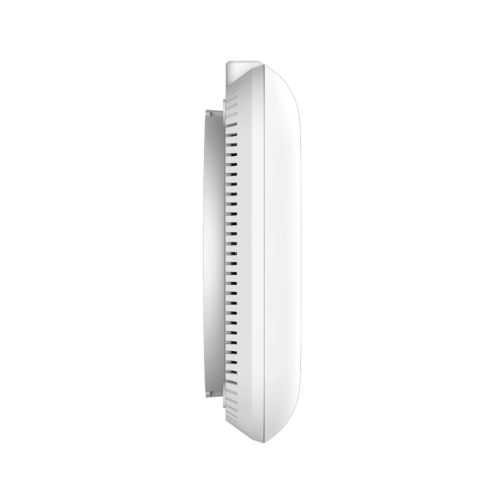 D-Link wireless AX access point, white side profile with mounting tab