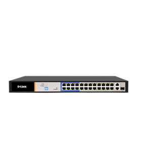 26-port poe switch with 24 10/100mbps poe+ ports (8 long reach 250m) and 2 gigabit uplinks with combo sfp. poe budget 250w. tech supply shed