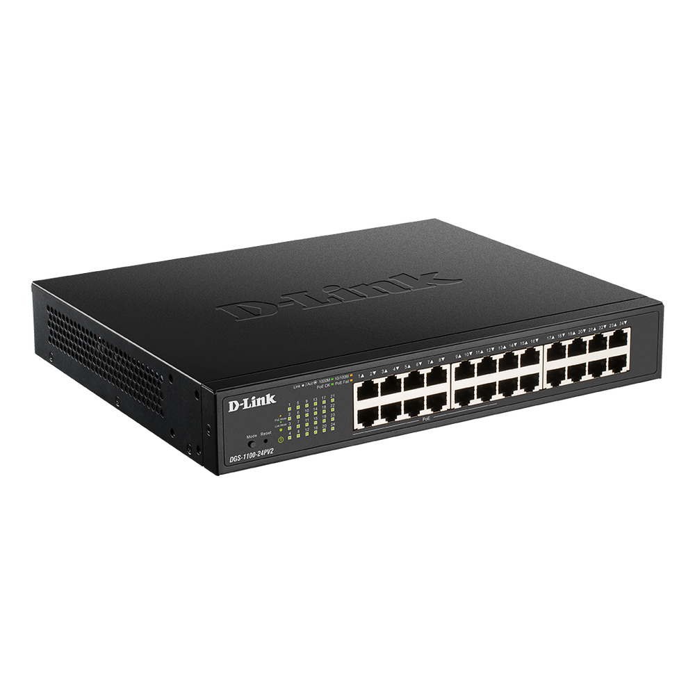 24-port gigabit smart managed switch with 12 poe+ ports. poe budget 100w. tech supply shed