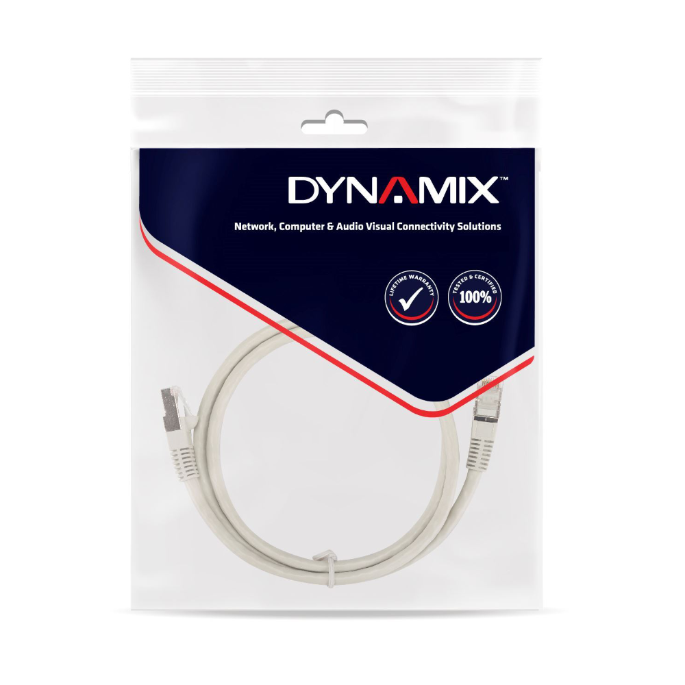Dynamix PL-C6A-0 - 0.3m to 50m Cat6 Beige UTP Patch Lead (T568A Specification) 250MHz Colour Options - Tech Supply Shed