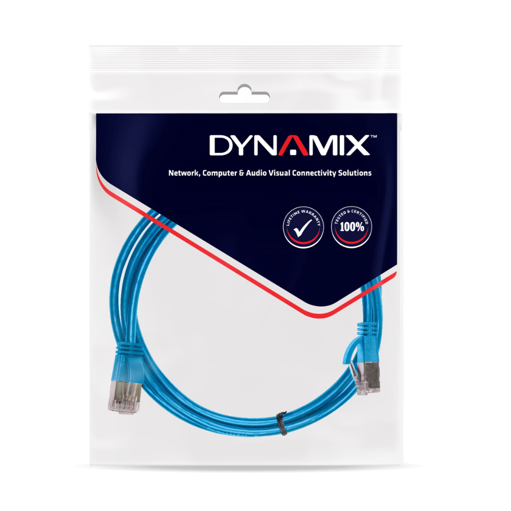 Dynamix PLE-C6A-0 - 0.5m Cat6 Blue UTP Patch Lead (T568A Specification) 250MHz - Tech Supply Shed