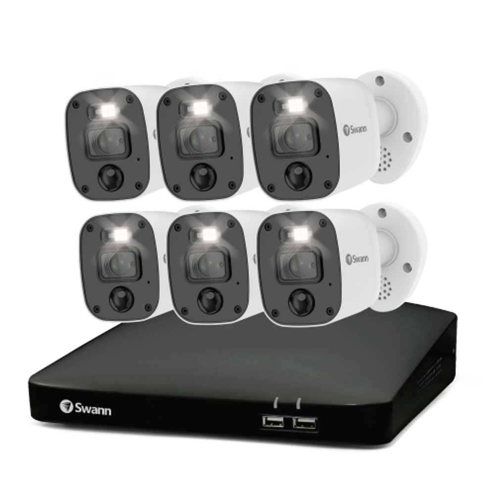enforcer 6 camera 8 channel 4k ultra hd dvr audio/video security system - swdvk-856806mqb   tech supply shed