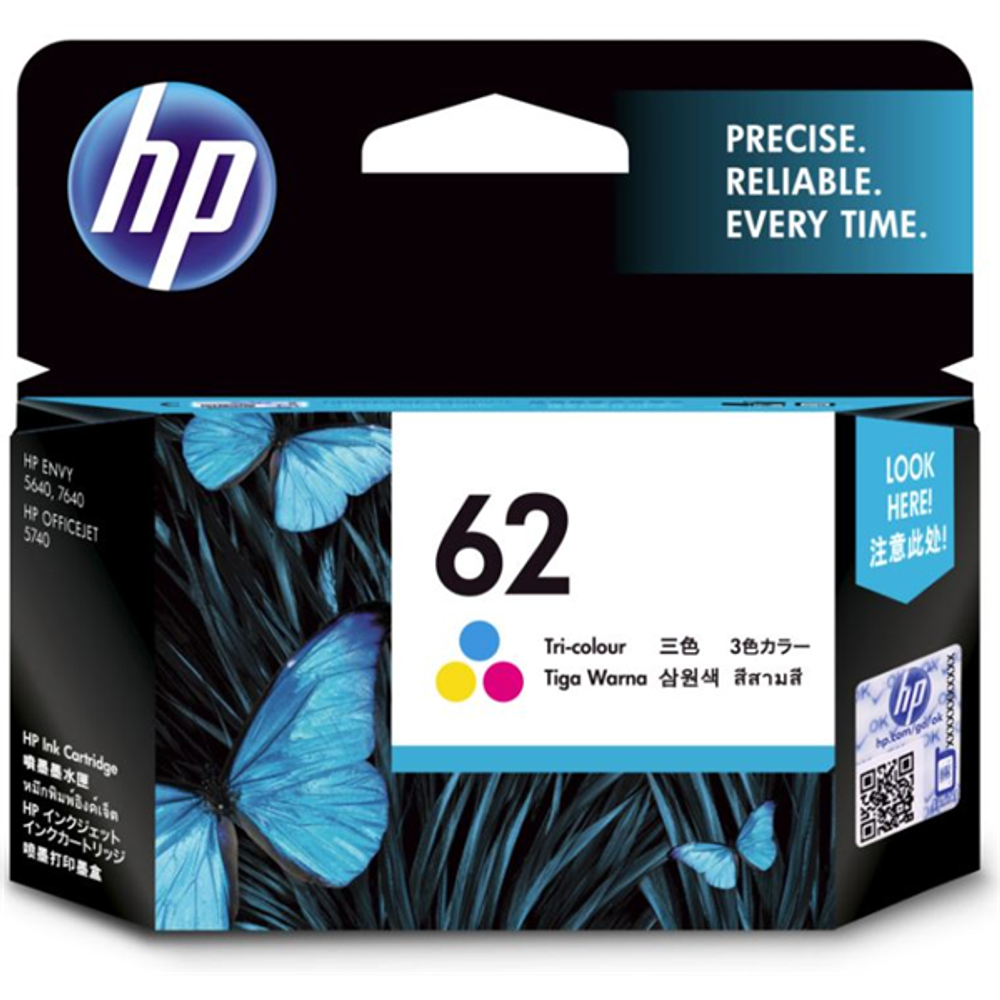 HP 62 Tri-Colour Ink Cartridge