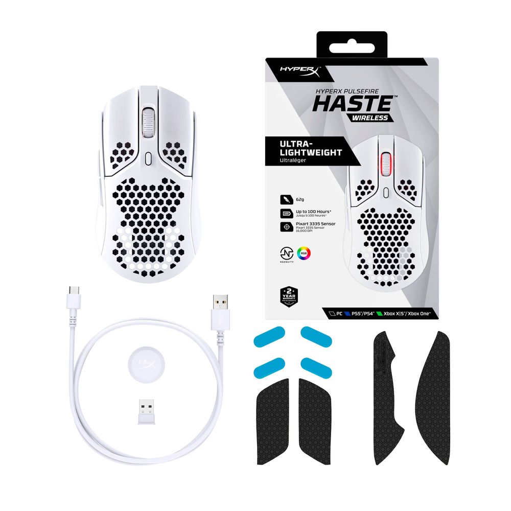 Hyperx Pulsefire Haste Wireless Gaming Mouse (White)