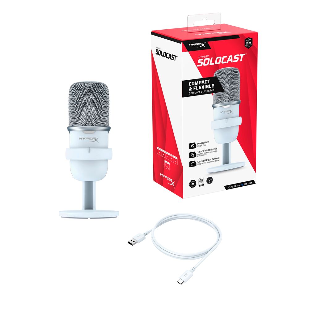 Hyperx Solocast USB Gaming Microphone (White)