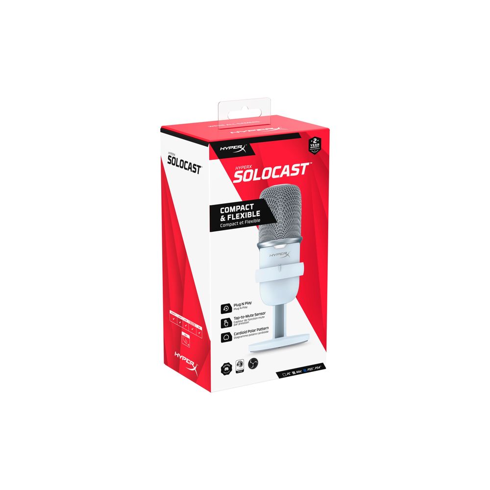 Hyperx Solocast USB Gaming Microphone (White)