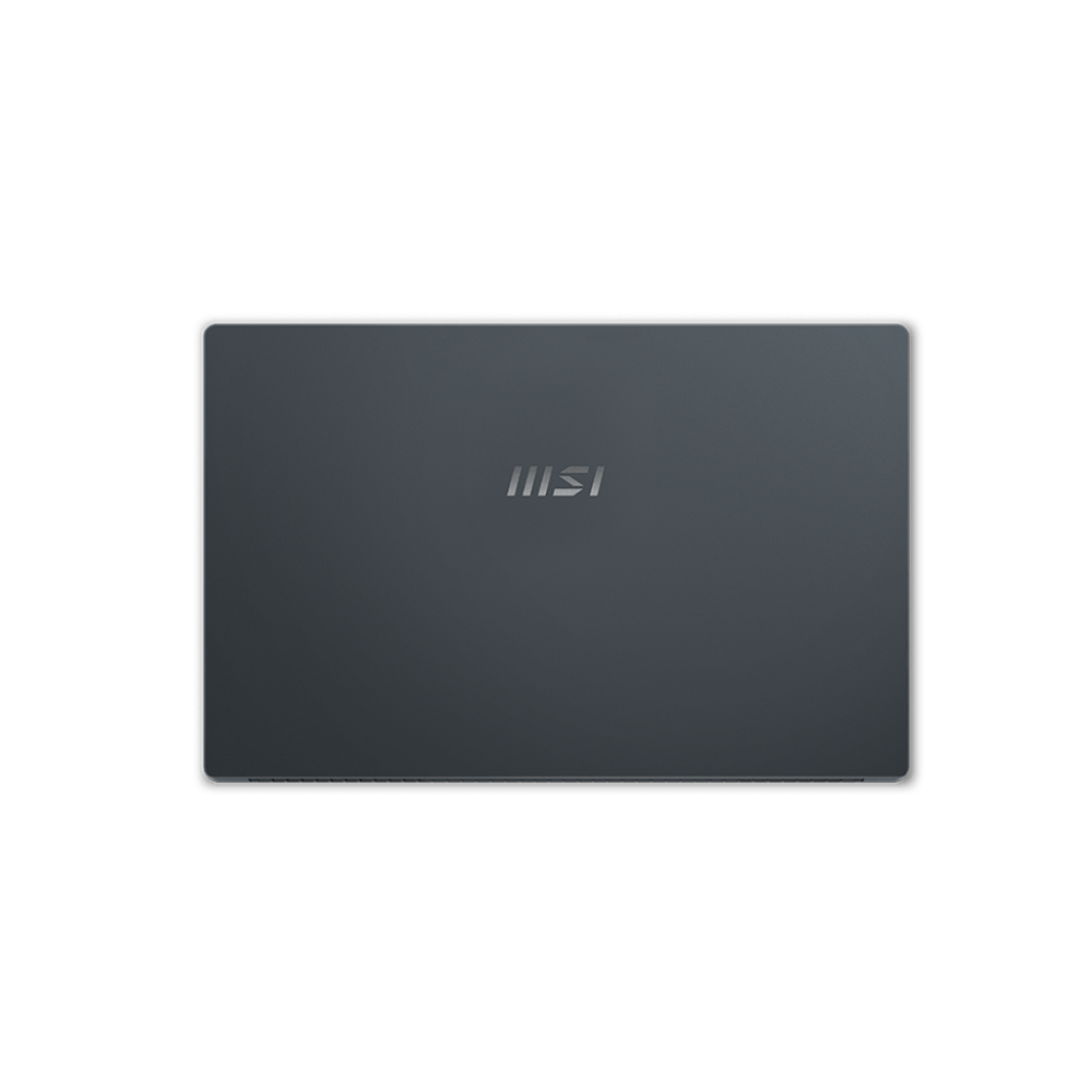 MSI gray gaming notebook with closed lid and centered MSI logo