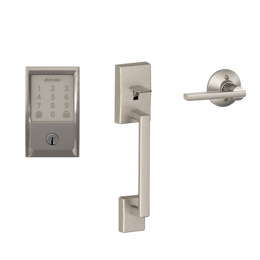 Schlage Encode - Smart Wi-Fi Deadbolt - Kitset Options available Encode Satin Nickel with Century and Latitude Handles