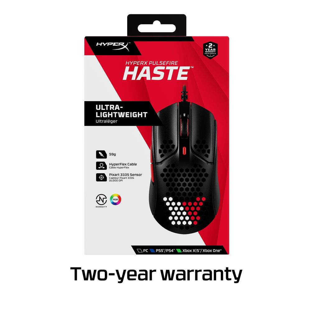 Hyperx Pulsefire Haste Gaming Mouse (Black-Red)