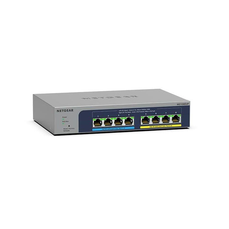 Netgear MS108EUP-100AUS 8-port Ultra60 PoE++ Multi-Gigabit (2.5G) Ethernet Plus Switch - 8 Ports - Manageable