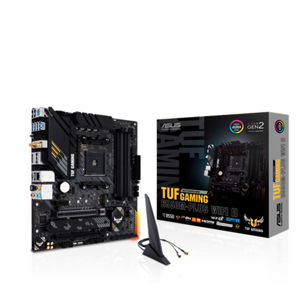 ASUS TUF Gaming B550M-Plus WiFi Ii Ryzen AM4 4xDimm DDR4 PCI-E4.0 2xm.2 4xsata WiFi6+Bt5.2 USB3.2 DP HDMI Micro-ATX Gaming Motherboard